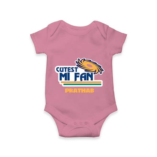 Cutest MI Fan - Get Set For IPL Madness With Our Customized IPL-Themed Romper For Babies With Name - ONION - 0 - 3 Months Old (Chest 16")
