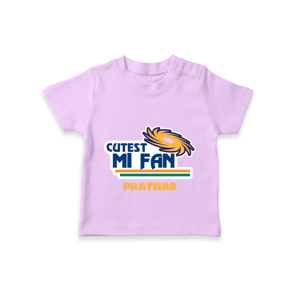 Cutest MI Fan - Get Set For IPL Madness With Our Customized IPL-Themed T-Shirt For Kids With Name - LILAC - 0-5 Months Old (Chest 17")