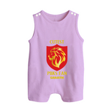 Cutest PBKS Fan - Bring Home The Stadium Vibe With Our Customized IPL Special Romper Suit For Babies With Name - LILAC - 0 - 5 Months Old (Chest 18")