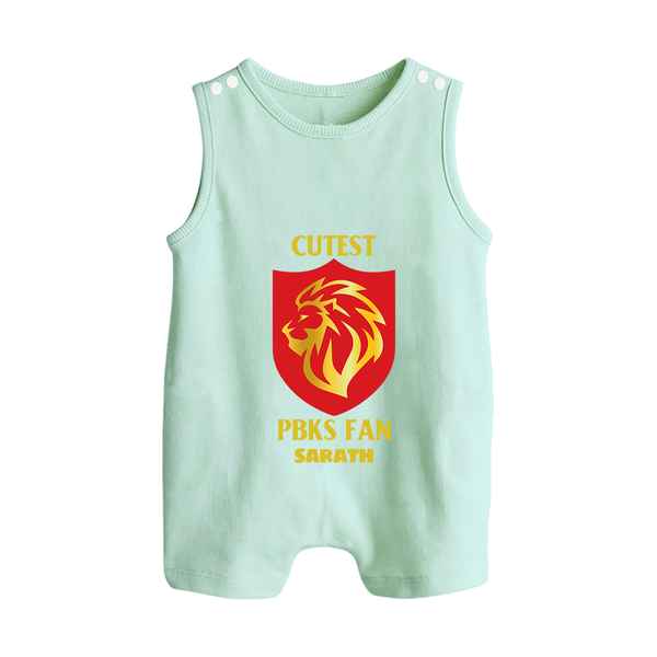 Cutest PBKS Fan - Bring Home The Stadium Vibe With Our Customized IPL Special Romper Suit For Babies With Name - MINT GREEN - 0 - 5 Months Old (Chest 18")