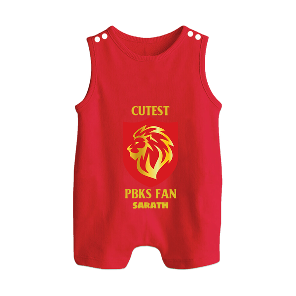 Cutest PBKS Fan - Bring Home The Stadium Vibe With Our Customized IPL Special Romper Suit For Babies With Name - RED - 0 - 5 Months Old (Chest 18")