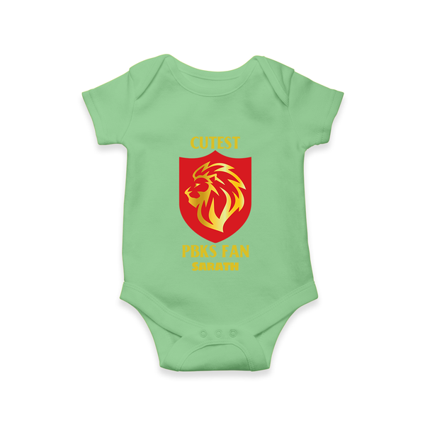Cutest PBKS Fan - Bring Home The Stadium Vibe With Our Customized IPL Special Romper For Babies With Name - GREEN - 0 - 3 Months Old (Chest 16")