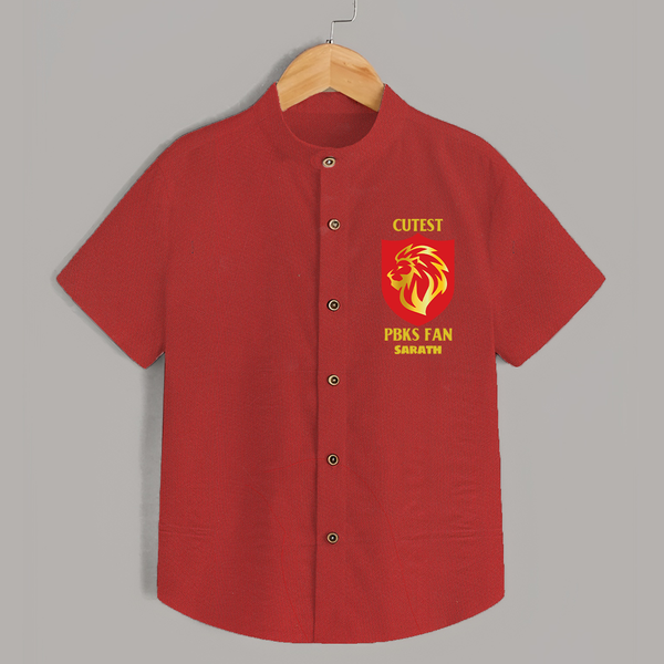 Cutest PBKS Fan - Bring Home The Stadium Vibe With Our Customized IPL Special Shirt For Kids With Name - RED - 0 - 6 Months Old (Chest 23")