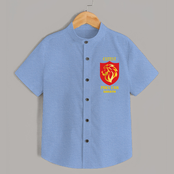 Cutest PBKS Fan - Bring Home The Stadium Vibe With Our Customized IPL Special Shirt For Kids With Name - SKY BLUE - 0 - 6 Months Old (Chest 23")