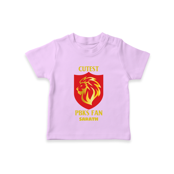 Cutest PBKS Fan - Bring Home The Stadium Vibe With Our Customized IPL Special T-Shirt For Kids With Name - LILAC - 0-5 Months Old (Chest 17")