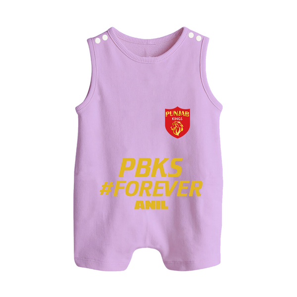PBKS #Forever - Bring Home The Stadium Vibe With Our Customized IPL Special Romper Suit For Babies With Name - LILAC - 0 - 5 Months Old (Chest 18")