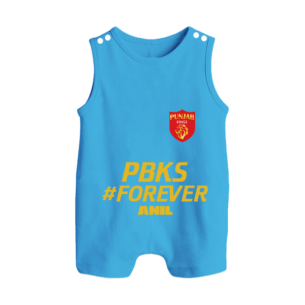 PBKS #Forever - Bring Home The Stadium Vibe With Our Customized IPL Special Romper Suit For Babies With Name - ROYAL BLUE - 0 - 5 Months Old (Chest 18")