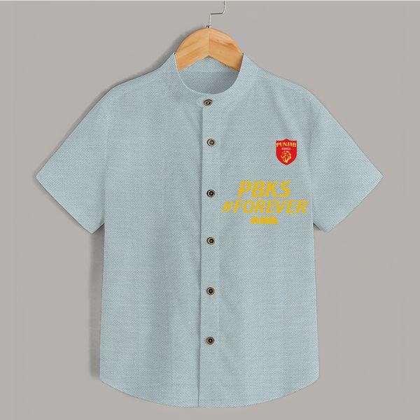 PBKS #Forever - Bring Home The Stadium Vibe With Our Customized IPL Special Shirt For Kids With Name - ARCTIC BLUE - 0 - 6 Months Old (Chest 23")