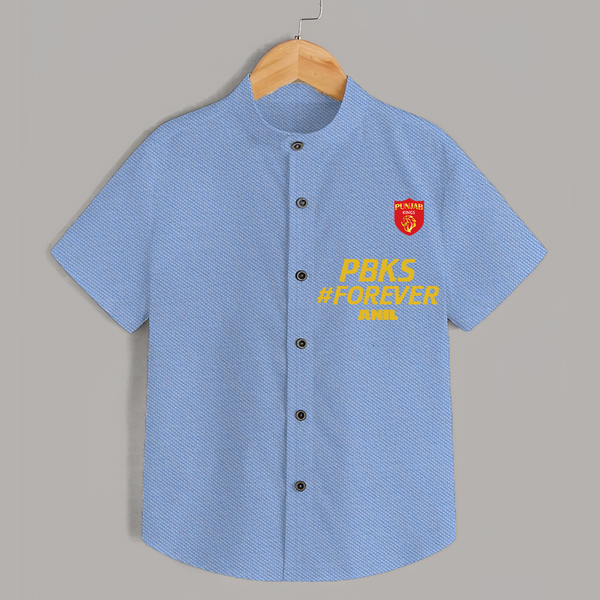 PBKS #Forever - Bring Home The Stadium Vibe With Our Customized IPL Special Shirt For Kids With Name - SKY BLUE - 0 - 6 Months Old (Chest 23")