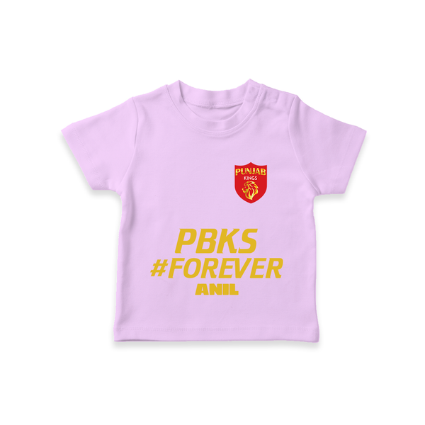 PBKS #Forever - Bring Home The Stadium Vibe With Our Customized IPL Special T-Shirt For Kids With Name - LILAC - 0-5 Months Old (Chest 17")