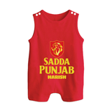 Sadda Punjab - Bring Home The Stadium Vibe With Our Customized IPL Special Romper Suit For Babies With Name - RED - 0 - 5 Months Old (Chest 18")