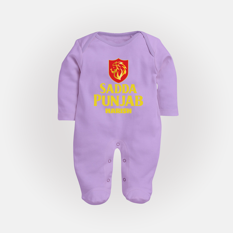 Sadda Punjab - Bring Home The Stadium Vibe With Our Customized IPL Special Sleep Suit For Babies With Name - LILAC - New Born (Chest 7.5")