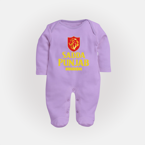 Sadda Punjab - Bring Home The Stadium Vibe With Our Customized IPL Special Sleep Suit For Babies With Name - LILAC - New Born (Chest 7.5")