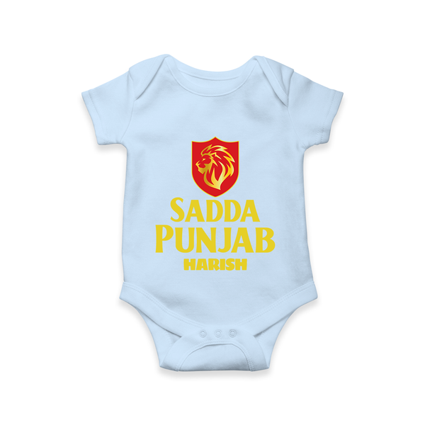 Sadda Punjab - Bring Home The Stadium Vibe With Our Customized IPL Special Romper For Babies With Name - BABY BLUE - 0 - 3 Months Old (Chest 16")