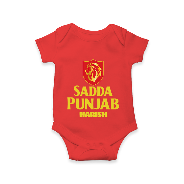 Sadda Punjab - Bring Home The Stadium Vibe With Our Customized IPL Special Romper For Babies With Name - RED - 0 - 3 Months Old (Chest 16")
