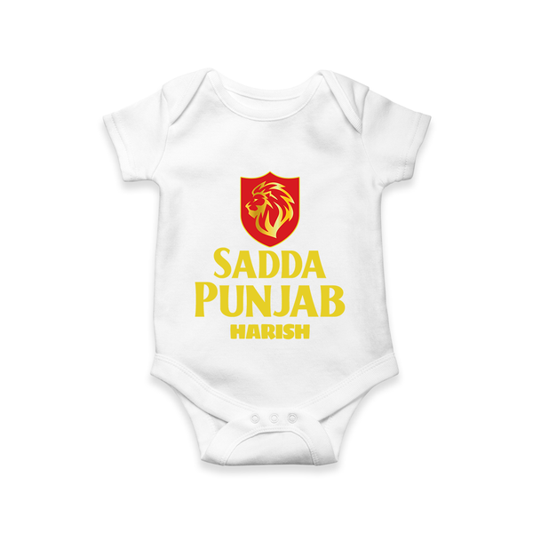 Sadda Punjab - Bring Home The Stadium Vibe With Our Customized IPL Special Romper For Babies With Name - WHITE - 0 - 3 Months Old (Chest 16")