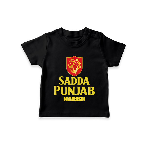 Sadda Punjab - Bring Home The Stadium Vibe With Our Customized IPL Special T-Shirt For Kids With Name - BLACK - 0-5 Months Old (Chest 17")
