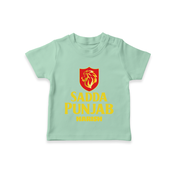 Sadda Punjab - Bring Home The Stadium Vibe With Our Customized IPL Special T-Shirt For Kids With Name - MINT GREEN - 0-5 Months Old (Chest 17")