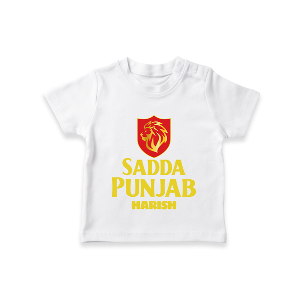 Sadda Punjab - Bring Home The Stadium Vibe With Our Customized IPL Special T-Shirt For Kids With Name - WHITE - 0-5 Months Old (Chest 17")