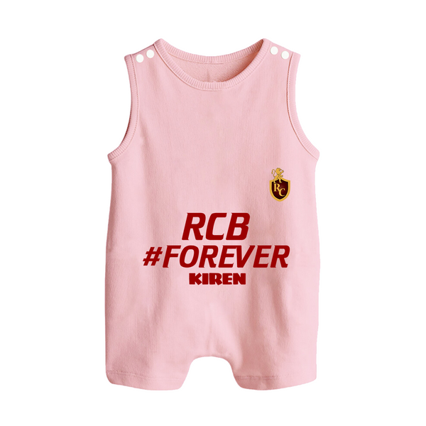 RCB #Forever - Turn Every IPL Moment Into A Style Statement With Our Customized IPL-Themed Romper Suit For Babies With Name - BABY PINK - 0 - 5 Months Old (Chest 18")