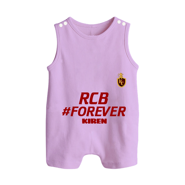 RCB #Forever - Turn Every IPL Moment Into A Style Statement With Our Customized IPL-Themed Romper Suit For Babies With Name - LILAC - 0 - 5 Months Old (Chest 18")