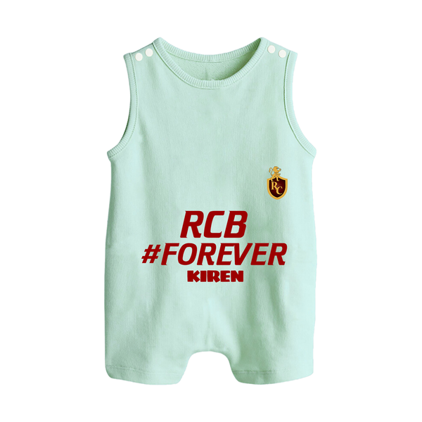 RCB #Forever - Turn Every IPL Moment Into A Style Statement With Our Customized IPL-Themed Romper Suit For Babies With Name - MINT GREEN - 0 - 5 Months Old (Chest 18")