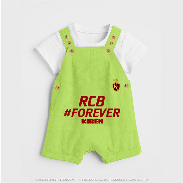 RCB #Forever - Turn Every IPL Moment Into A Style Statement With Our Customized IPL-Themed Dungaree For Kids With Name - GREEN - 0 - 5 Months Old (Chest 18")