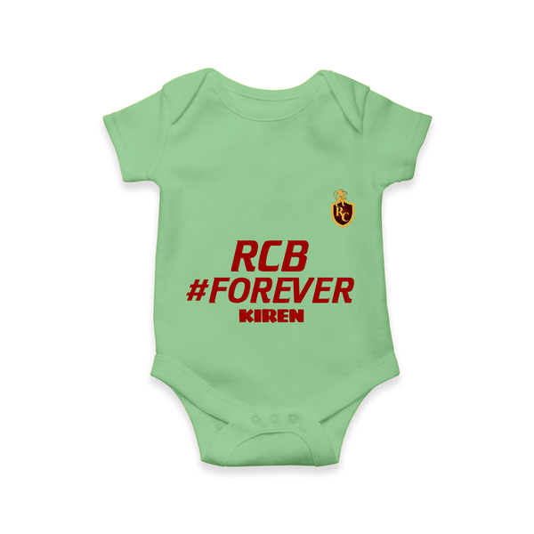 RCB #Forever - Turn Every IPL Moment Into A Style Statement With Our Customized IPL-Themed Romper For Babies With Name - GREEN - 0 - 3 Months Old (Chest 16")