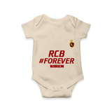 RCB #Forever - Turn Every IPL Moment Into A Style Statement With Our Customized IPL-Themed Romper For Babies With Name - IVORY - 0 - 3 Months Old (Chest 16")
