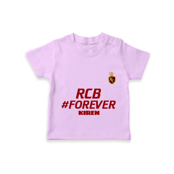 RCB #Forever - Turn Every IPL Moment Into A Style Statement With Our Customized IPL-Themed T-Shirt For Kids With Name - LILAC - 0-5 Months Old (Chest 17")