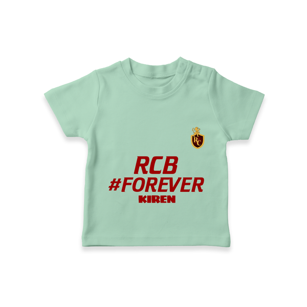 RCB #Forever - Turn Every IPL Moment Into A Style Statement With Our Customized IPL-Themed T-Shirt For Kids With Name - MINT GREEN - 0-5 Months Old (Chest 17")