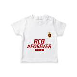 RCB #Forever - Turn Every IPL Moment Into A Style Statement With Our Customized IPL-Themed T-Shirt For Kids With Name - WHITE - 0-5 Months Old (Chest 17")