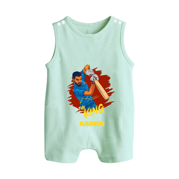 The King - Turn Every IPL Moment Into A Style Statement With Our Customized IPL-Themed Romper Suit For Babies With Name - MINT GREEN - 0 - 5 Months Old (Chest 18")