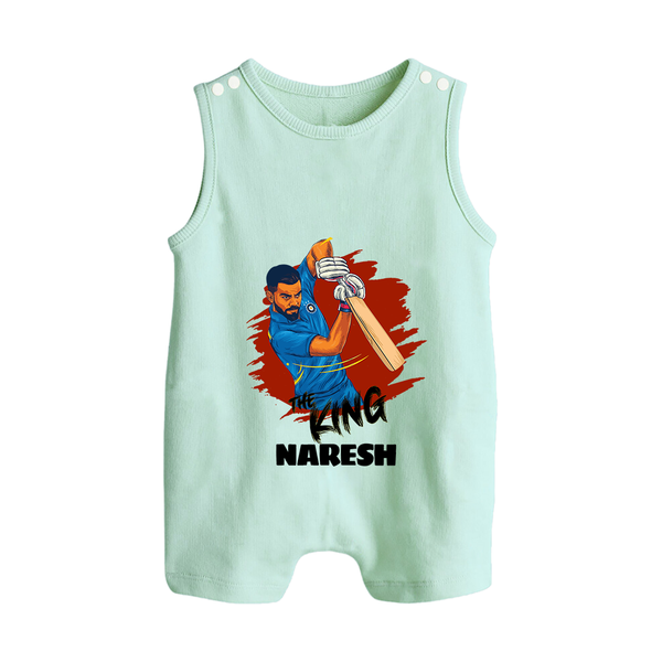 Future Match Winner BUTTON ROMPER – Personalized Cricket Outfit - MINT GREEN - New Born (Chest 18")