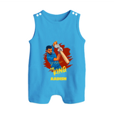 The King - Turn Every IPL Moment Into A Style Statement With Our Customized IPL-Themed Romper Suit For Babies With Name - ROYAL BLUE - 0 - 5 Months Old (Chest 18")