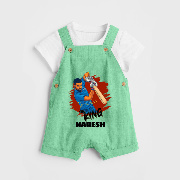 Future Match Winner DUNGAREE – Personalized Cricket Outfit - GREEN - 0 - 5 Months Old (Chest 18")