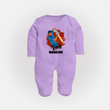 Future Match Winner FULL BODY SUIT – Personalized Cricket Outfit - LILAC - New Born (Chest 7.5")