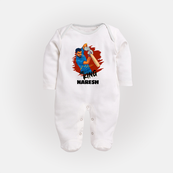 Future Match Winner FULL BODY SUIT – Personalized Cricket Outfit - WHITE - New Born (Chest 7.5")