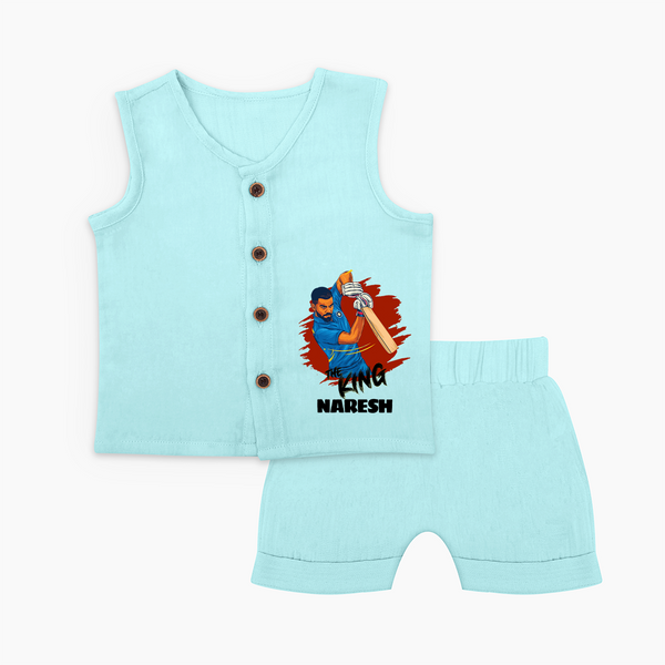 Future Match Winner jabla – Personalized Cricket Outfit - BABY BLUE - 0 - 3 Months Old (Chest 9.8")