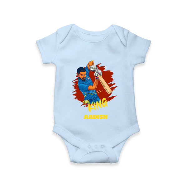 The King - Turn Every IPL Moment Into A Style Statement With Our Customized IPL-Themed Romper For Babies With Name - BABY BLUE - 0 - 3 Months Old (Chest 16")