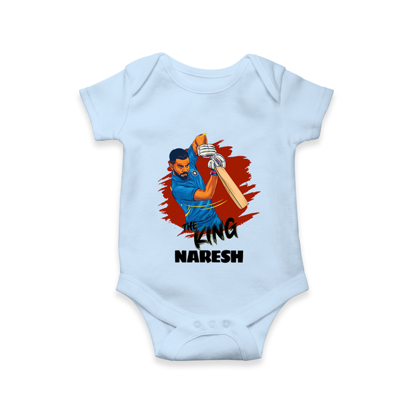 Future Match Winner Baby Romper – Personalized Cricket Outfit - BABY BLUE - New Born (Chest 14")