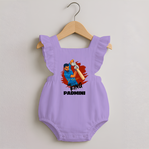 Future Match Winner ROMPER FROCK – Personalized Cricket Outfit - LILAC - 0 - 3 Months Old (Chest 19")
