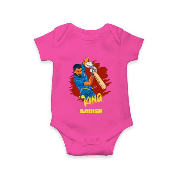 The King - Turn Every IPL Moment Into A Style Statement With Our Customized IPL-Themed Romper For Babies With Name - HOT PINK - 0 - 3 Months Old (Chest 16")