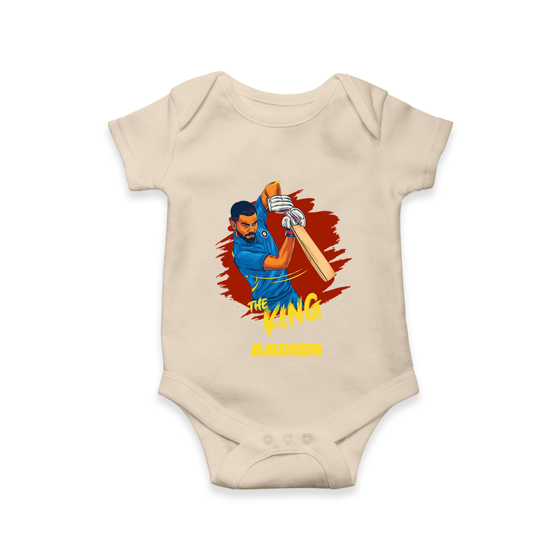 The King - Turn Every IPL Moment Into A Style Statement With Our Customized IPL-Themed Romper For Babies With Name - IVORY - 0 - 3 Months Old (Chest 16")