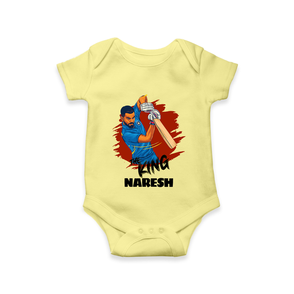 Future Match Winner Baby Romper – Personalized Cricket Outfit - PASTEL YELLOW - New Born (Chest 14")