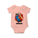 Future Match Winner Baby Romper – Personalized Cricket Outfit - PEACH - New Born (Chest 14")