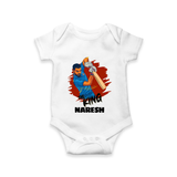 Future Match Winner Baby Romper – Personalized Cricket Outfit - WHITE - New Born (Chest 14")