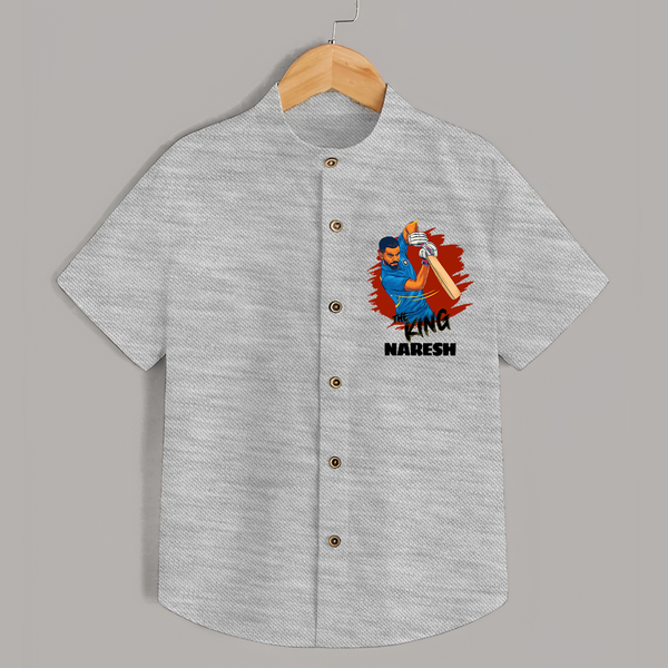 Future Match Winner SHIRT – Personalized Cricket Outfit - GREY - 0 - 6 Months Old (Chest 23")