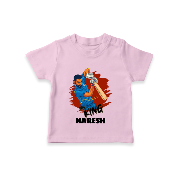 Future Match Winner TSHIRT – Personalized Cricket Outfit - BABY PINK - 0-5 Months Old (Chest 17")