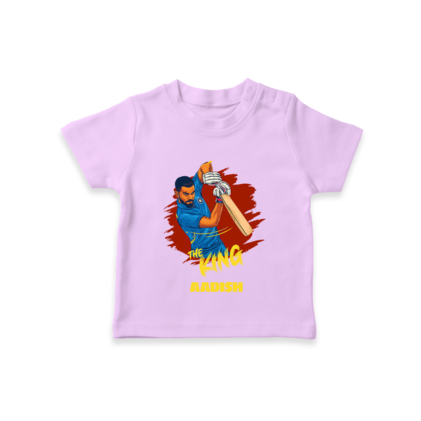 The King - Turn Every IPL Moment Into A Style Statement With Our Customized IPL-Themed T-Shirt For Kids With Name - LILAC - 0-5 Months Old (Chest 17")
